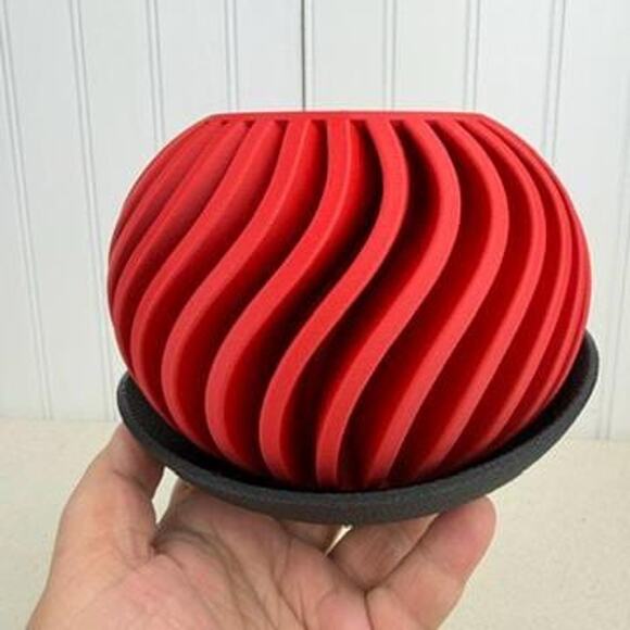 The Surge Planter, Indoor Flower Pot, Tabletop Planter, Wave Pattern - Picture 10 of 12